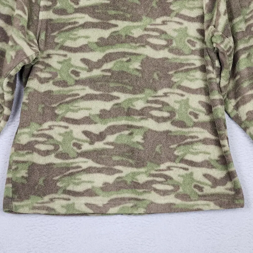 Columbia Jacket Youth 10/12 Green Camo Fleece Full Zip Outdoors Hunting Warm